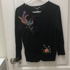 Lucky wool cardigan with embroidery